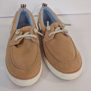 Cat & Jack Boys Reece Boat Shoes Tan Size 3 NWOT